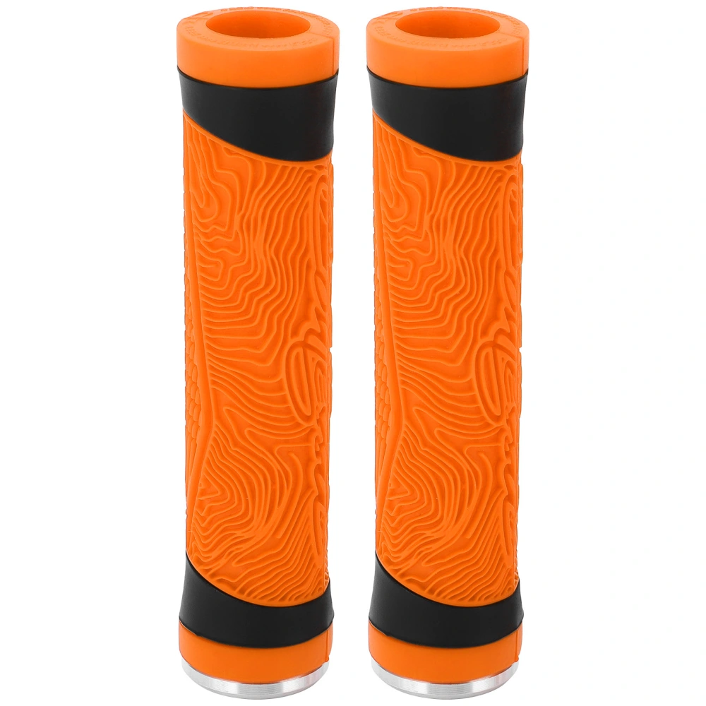 MTB Bike Handle Silicone Grips Flat Handlebar Bicycle Bar End Plugs Handle Cover GripsOrange