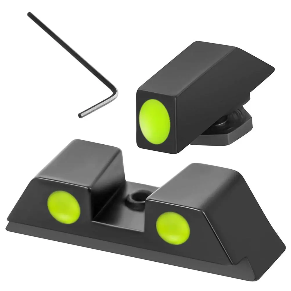 Night Sights Fiber Optic Sights Aluminum Alloy Front and Rear Sights with Inner Hex Wreanch