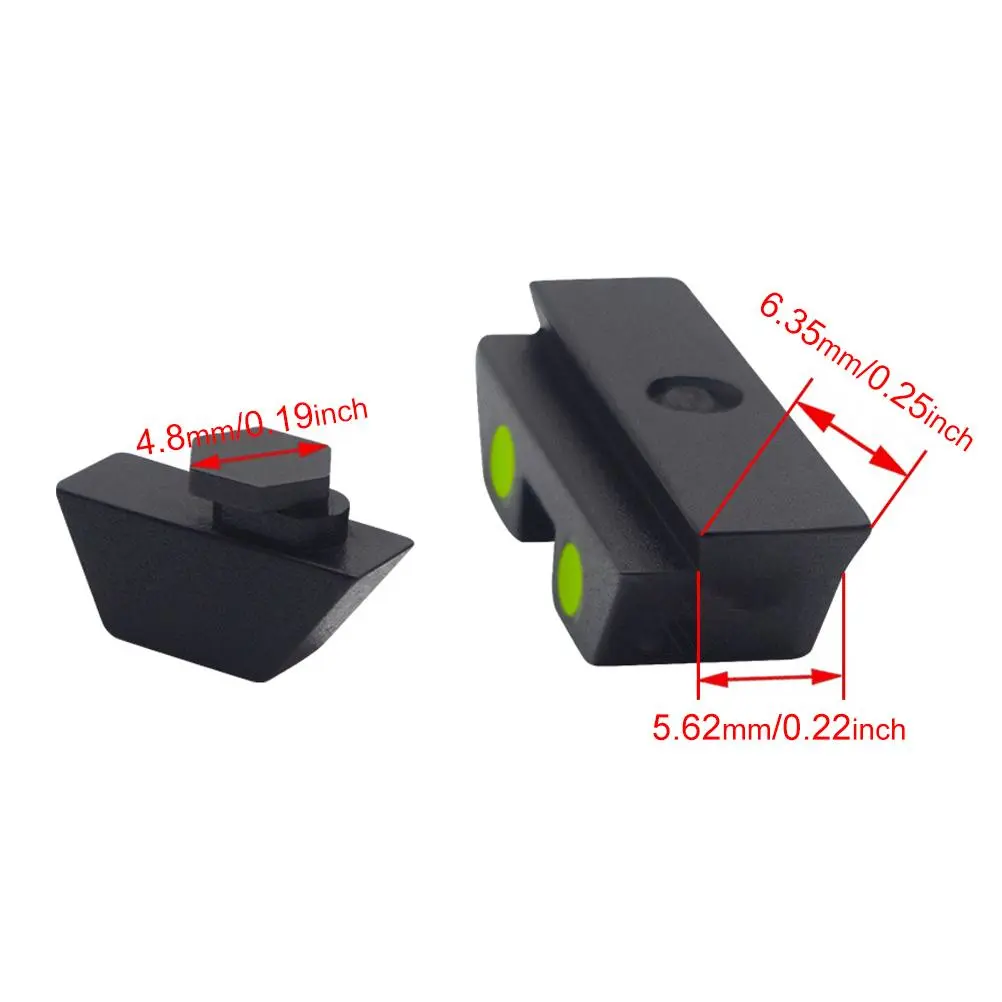 Night Sights Fiber Optic Sights Aluminum Alloy Front and Rear Sights with Inner Hex Wreanch