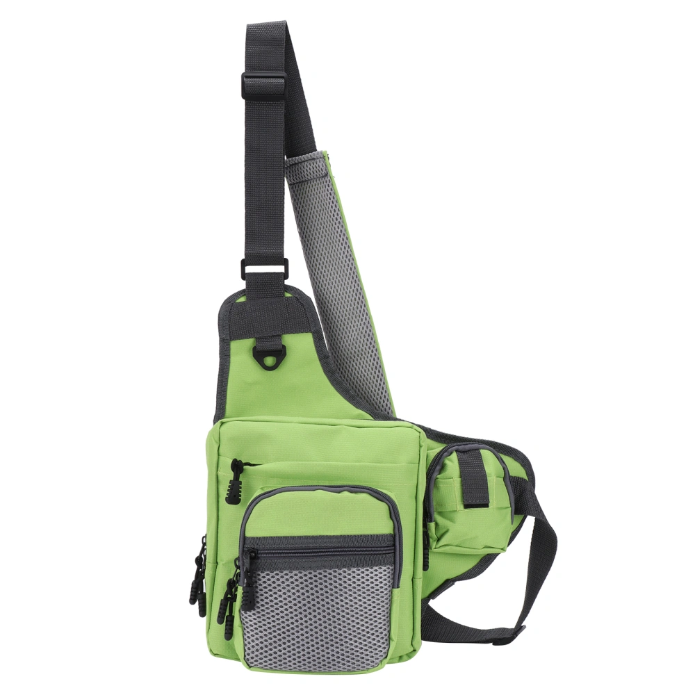 Polyester Multifunctional Fishing Tackle Crossbody Bag with Adjustable Shoulder Straps(Green )