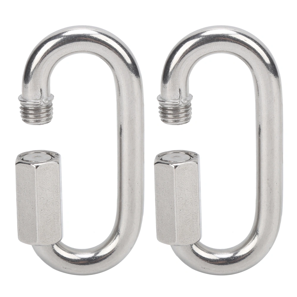 M8 Stainless Steel Screw Lock Climbing Gear Carabiner Quick Links Safety Snap Hook Buckle