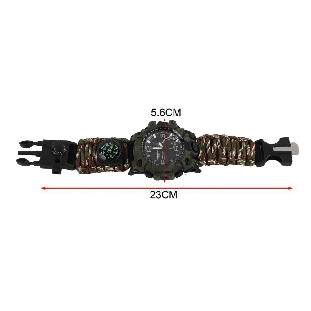 Mens Climbing Digital Watch Outdoor Waterproof Sports Watches Electronic Wristwatches with Compass Paracord Band