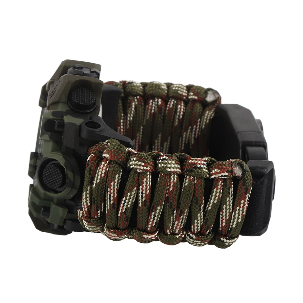 Mens Climbing Digital Watch Outdoor Waterproof Sports Watches Electronic Wristwatches with Compass Paracord Band