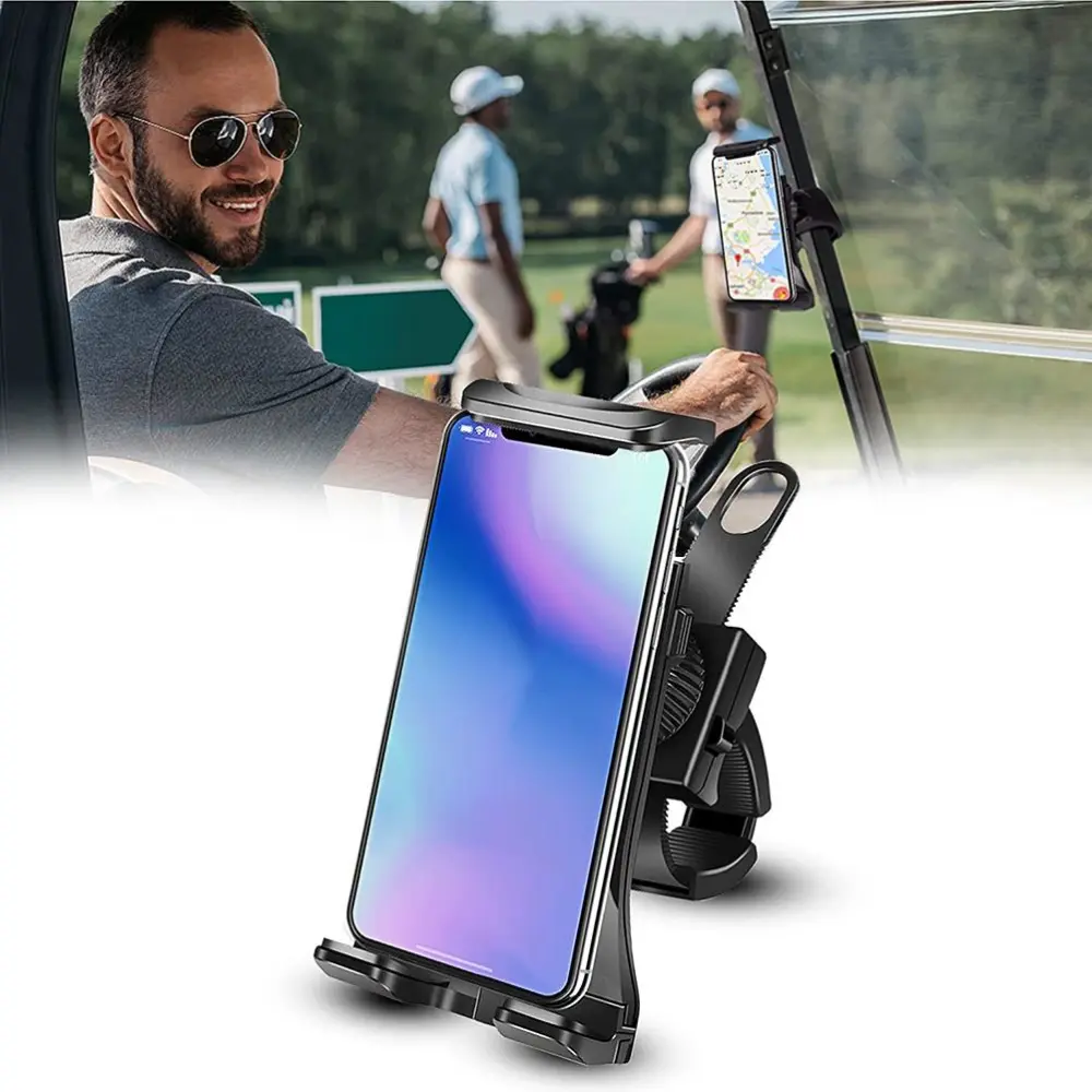 Cart Phone Holder Adjustable Anti Drop Mobile Phone Holder with 360 Degree Rotatable Head ing Cart Accessories for Adults