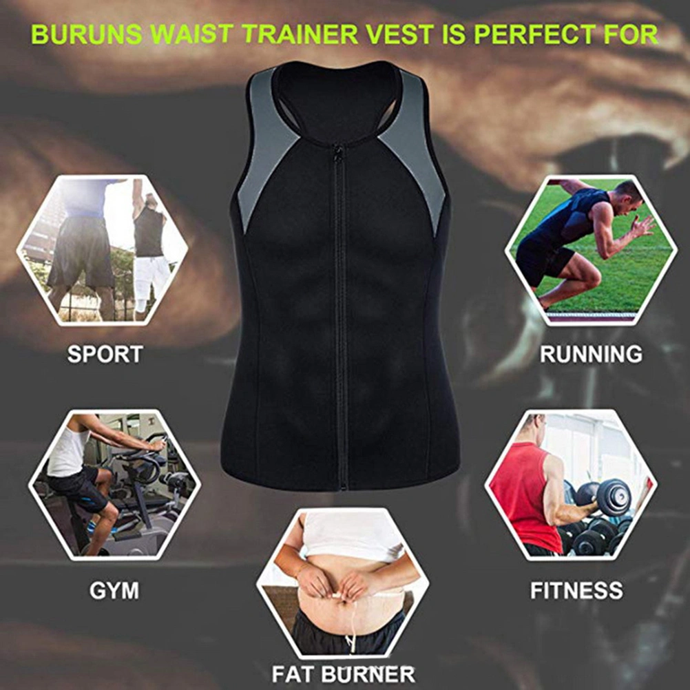 Men Sauna Sweat Vest Tank Top Shirt for Fitness Weight Loss Waist Trainer Workout Vest