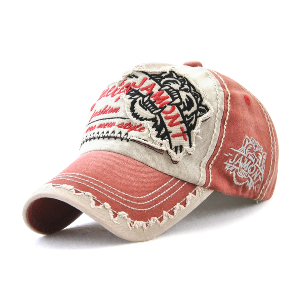 Embroidered Hat Adjustable Soft Breathable Cotton Animal Pattern Baseball Hat for Men Women Wine Red