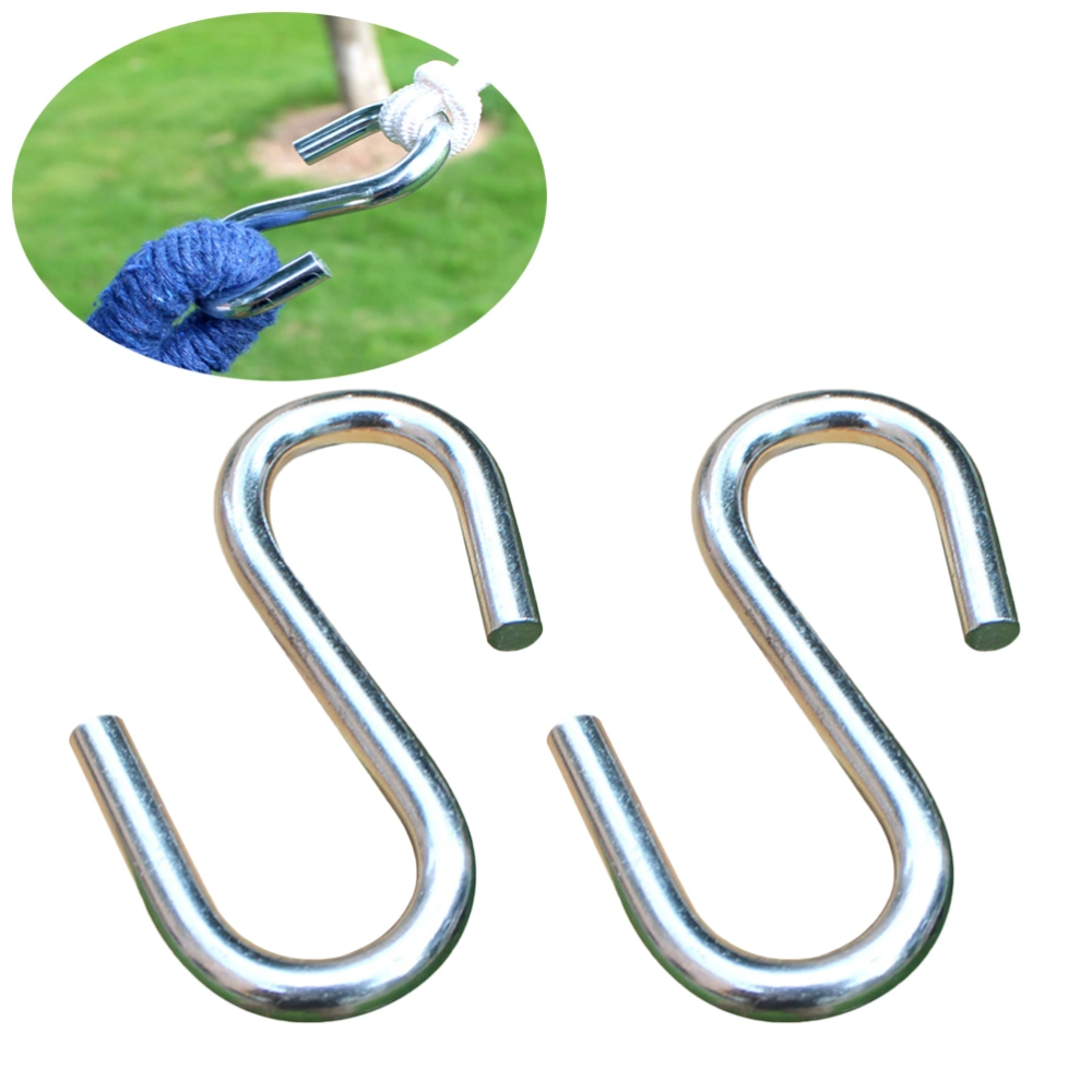 BuyWeek 2 pcs Heavy Duty Metal S Hooks Ultra Thick Hammock S Shaped Hooks for Outdoor Hammock