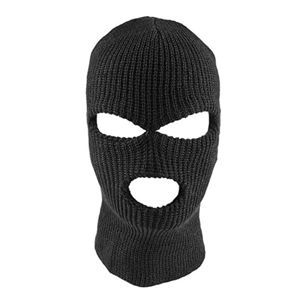 Knitted Full Face Mask with 3 Holes Winter Warm Knit Mask Elastic Ski Mask