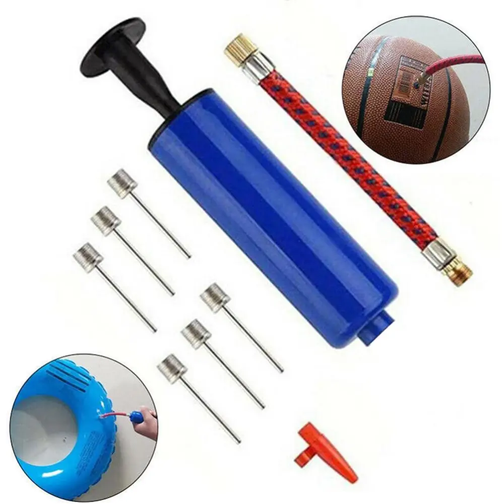 10 pcs/set Inflator Ball Pump with 7 Pcs Needles and 1 Pcs Valve Adapter 1 Pcs Air Hose for Sport Football Basketball Volleyball Rugby