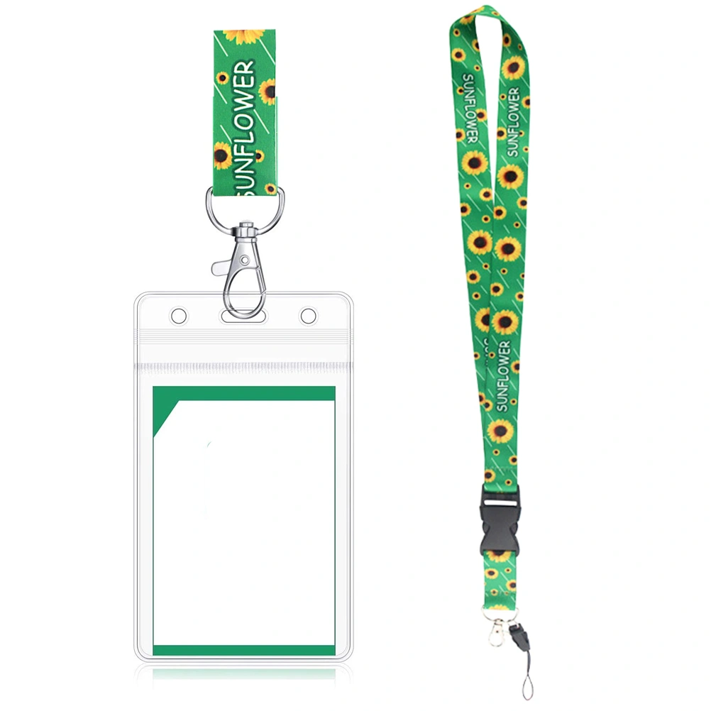 Buckle Lanyard Sunflower Star Patterned Lanyard Neck Strap Keyring for Hanging Keys Phone ID Cards