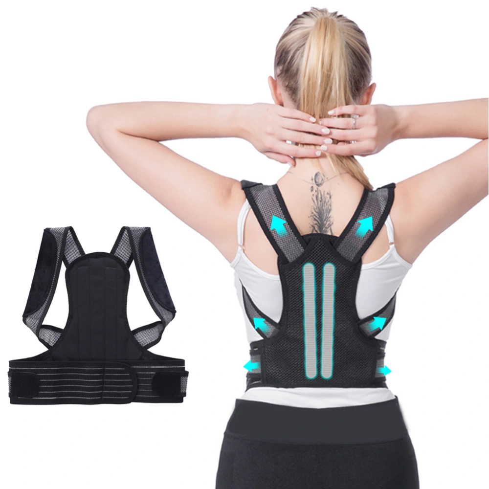 Adjustable Posture Corrector Back Support for Men Women Back Brace with 2 Removable Rails