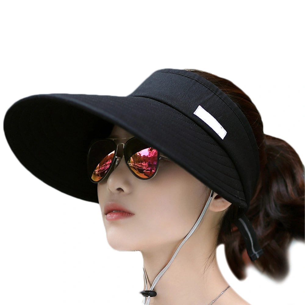 Sun Visor Hats Women Large Brim UV Protection Beach Adjustable Sun Hat for Outdoors