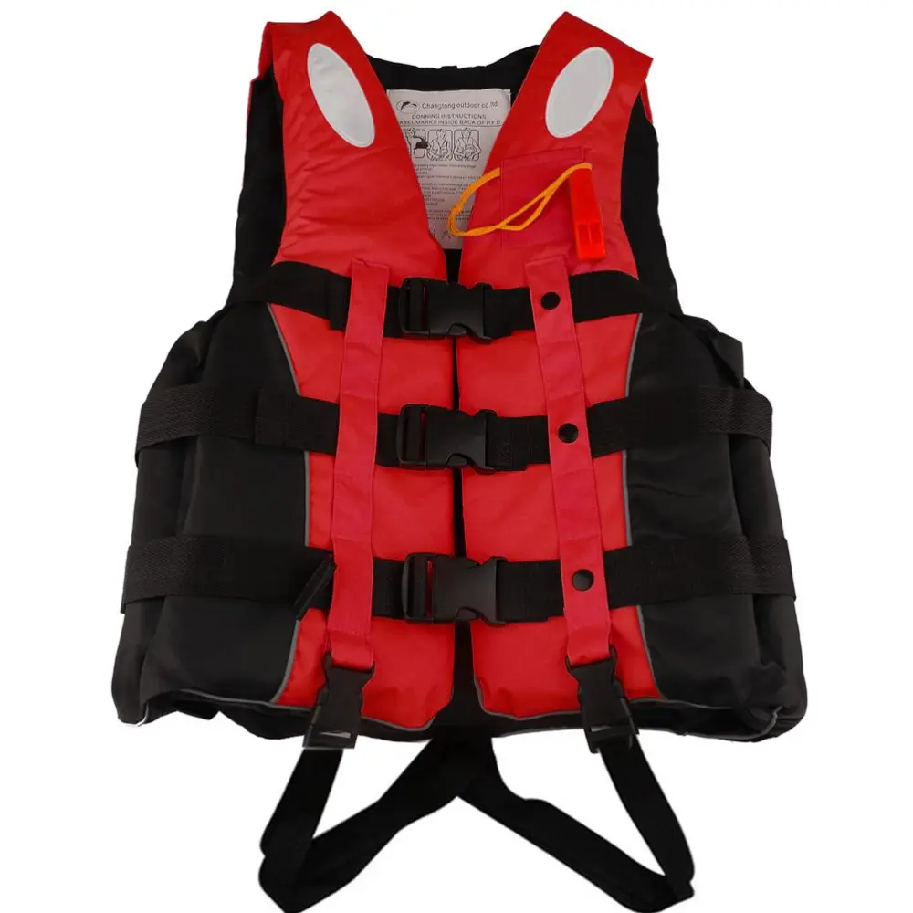 Fishing Vest Coat with Whistle Outdoor Adjustable Safety Waterproof Floating EPE Jacket Life Saving Vest