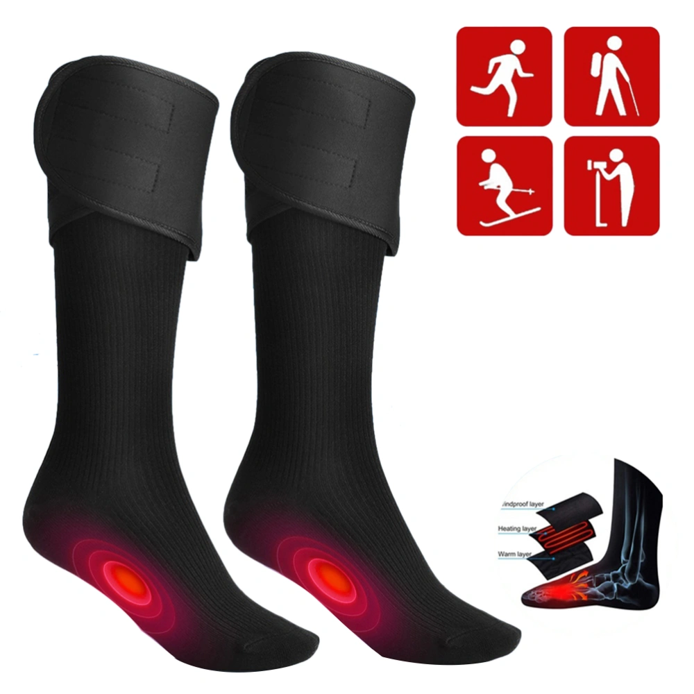 1 Pair Rechargeable Battery Heated Socks Electric Feet Warmers Leg Warmer Winter Socks