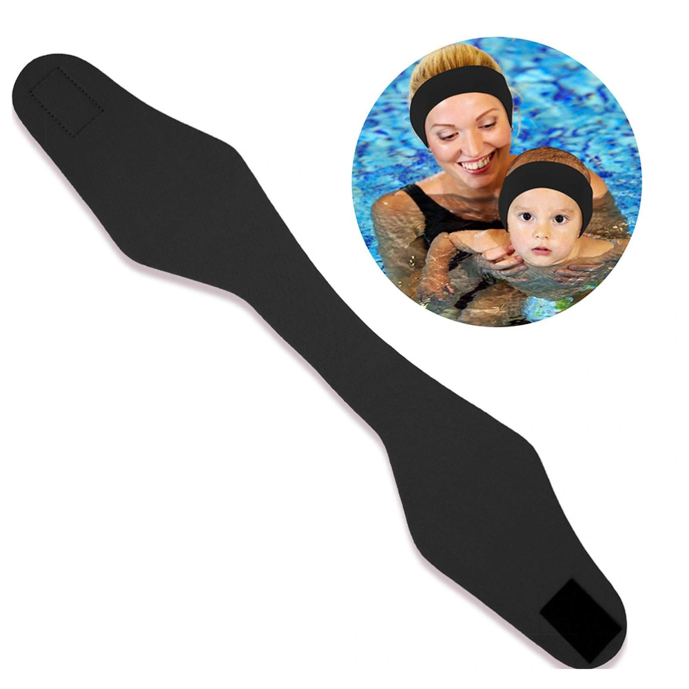 Stretchable Swimming Headband Flexible Durable Neoprene Ear Protective Swimmer Headband M Size Black