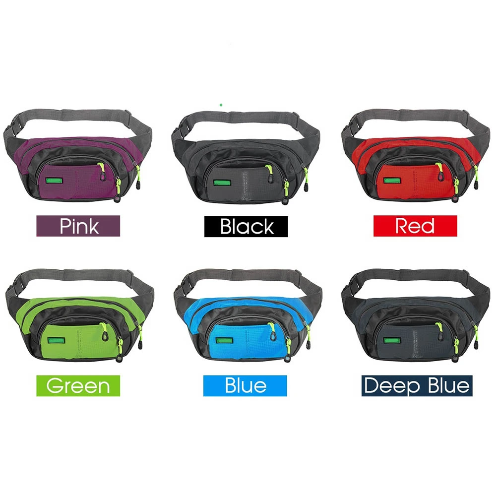 BuyWeek Waterproof Sport Waist Pack Bags Lightweight Fanny Pack Zipper Pockets Phone Wallet Shoulder Bag for Men Women Hiking Running