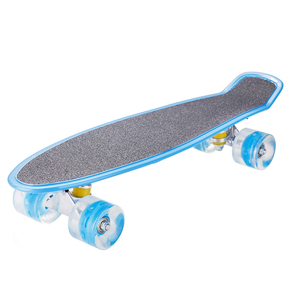 BuyWeek 22 Inch Complete Cruiser Board Mini Cruiser Board Skateboards for Kids with Light Up High Rebound PU Wheels