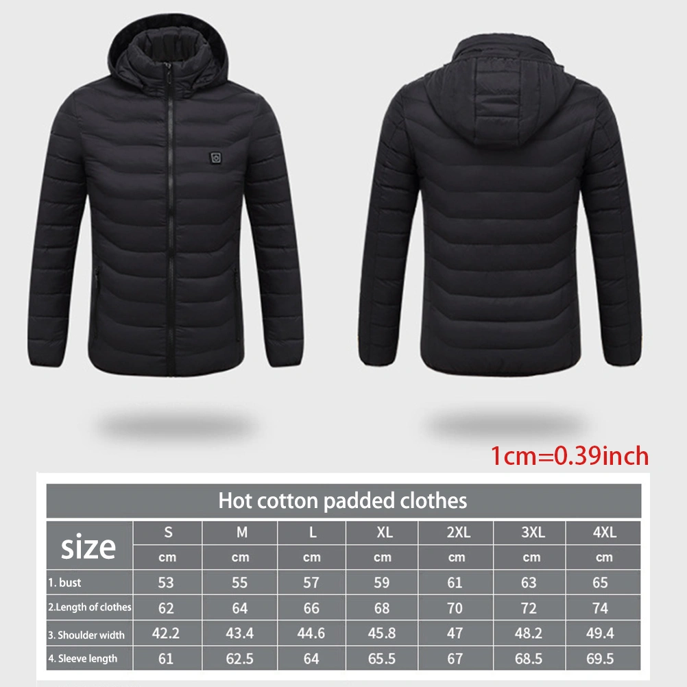 8 Zone Heated Jacket USB Electric Hoodie Jacket Winter Warming Jacket Coat