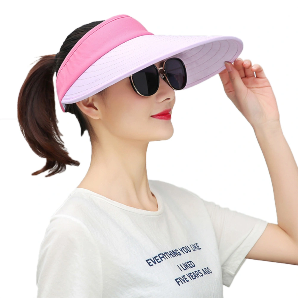 BuyWeek Sun Visor Hats Women Large Brim UV Protection Beach Adjustable Sun Hat for Outdoors