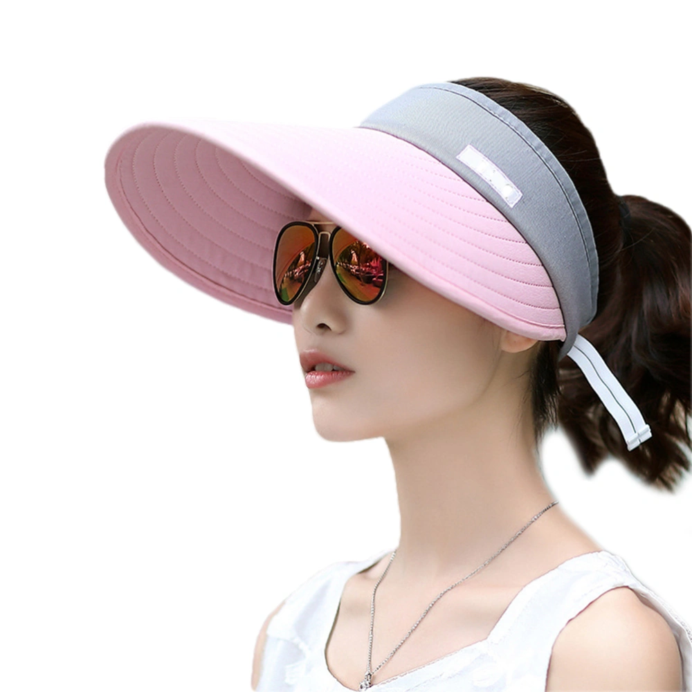 Sun Visor Hats Women Large Brim UV Protection Beach Adjustable Sun Hat for Outdoors