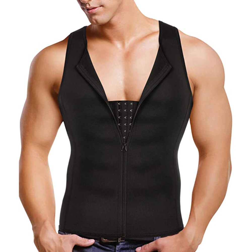 BuyWeek Men Shapewear Slimming Body Shaper Compressed Shirt Tank Top with Zipper Underwear for Tummy Control