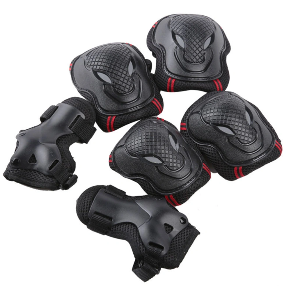 6pcs/set Skateboarding Protective Gear Knee Pads Elbow Pads Wrist Guards Gear Set for Skateboarding Roller Skating Cycling Scooter