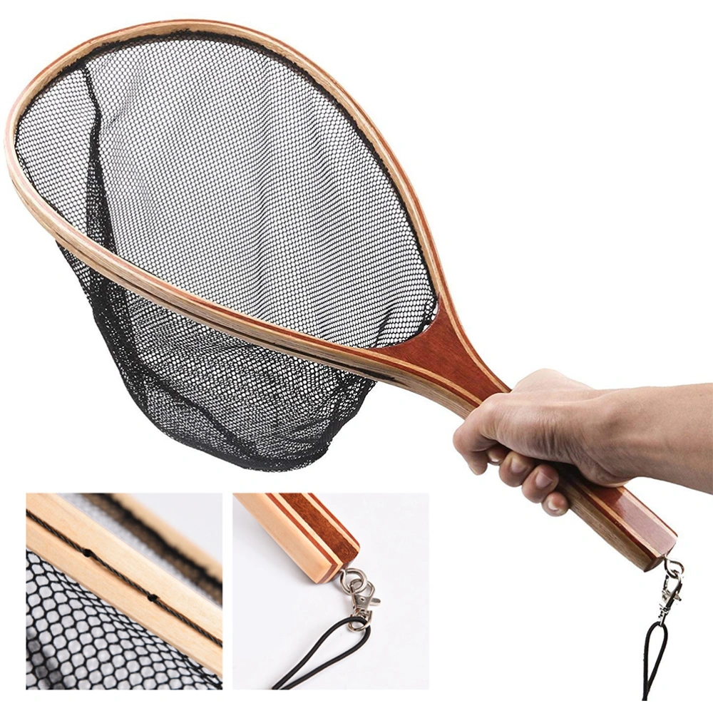 Fly Fishing Landing Net Trout Bass Nylon Mesh Catch and Release Fish Net