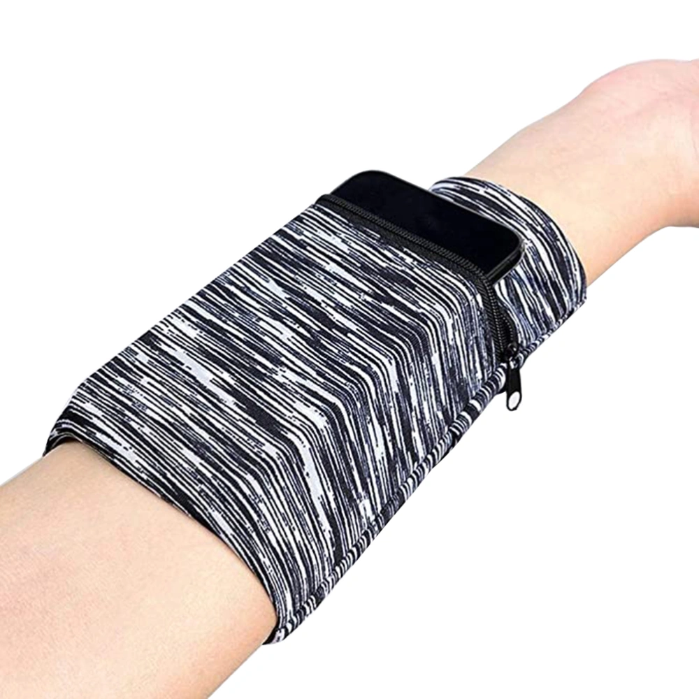 Zipper Wrist Pouch Multifunctional Sweatband Wristband Wallet for Mobile Phone Keys ID Cards Cash