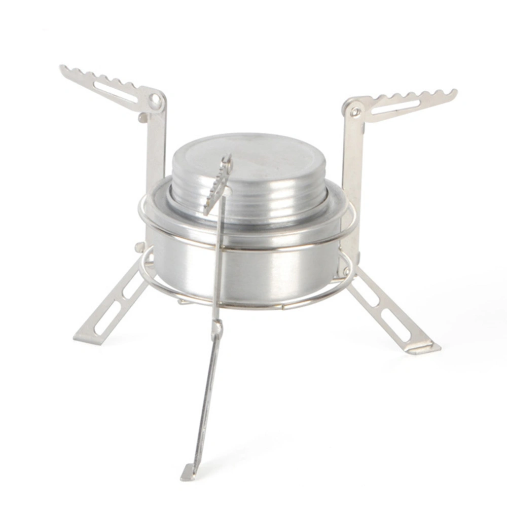 Camping Alcohol Stove Round Alcohol Stove with Rack Support Stand for Camping Picnic Barbecue Cooking