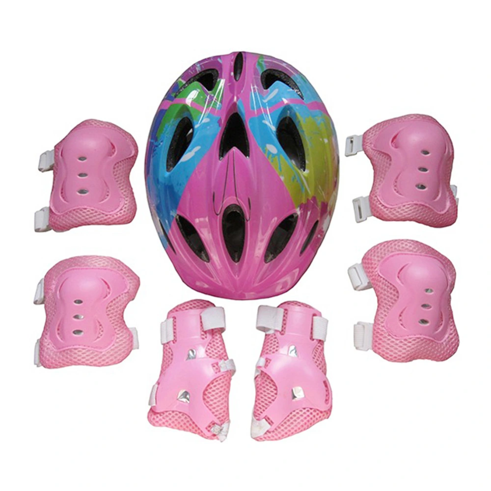 Kids Helmet and Knee Pads Elbow Wrist Guard Sport Protective Gear Kit