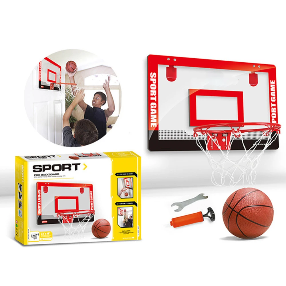 Indoor Basketball Hoop Set for Kids Adults Basketball Hoop for Door with Backboard Basketball Toy Gifts for Basements Bedrooms Offices