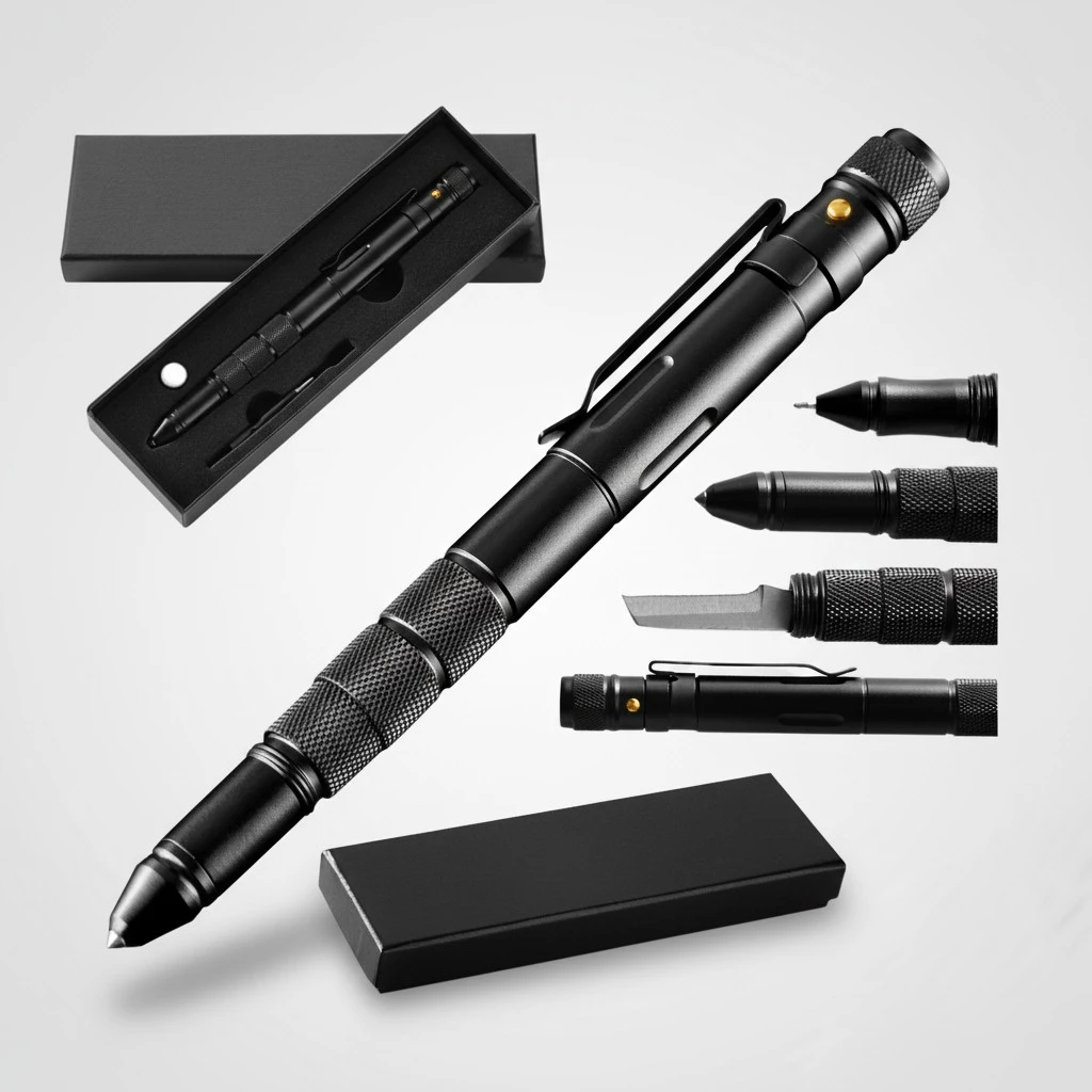 BuyWeek Multitool Pen with Flashlight Anniversary Birthday Gifts for Boyfriend Him Husband Dad with Gift Box