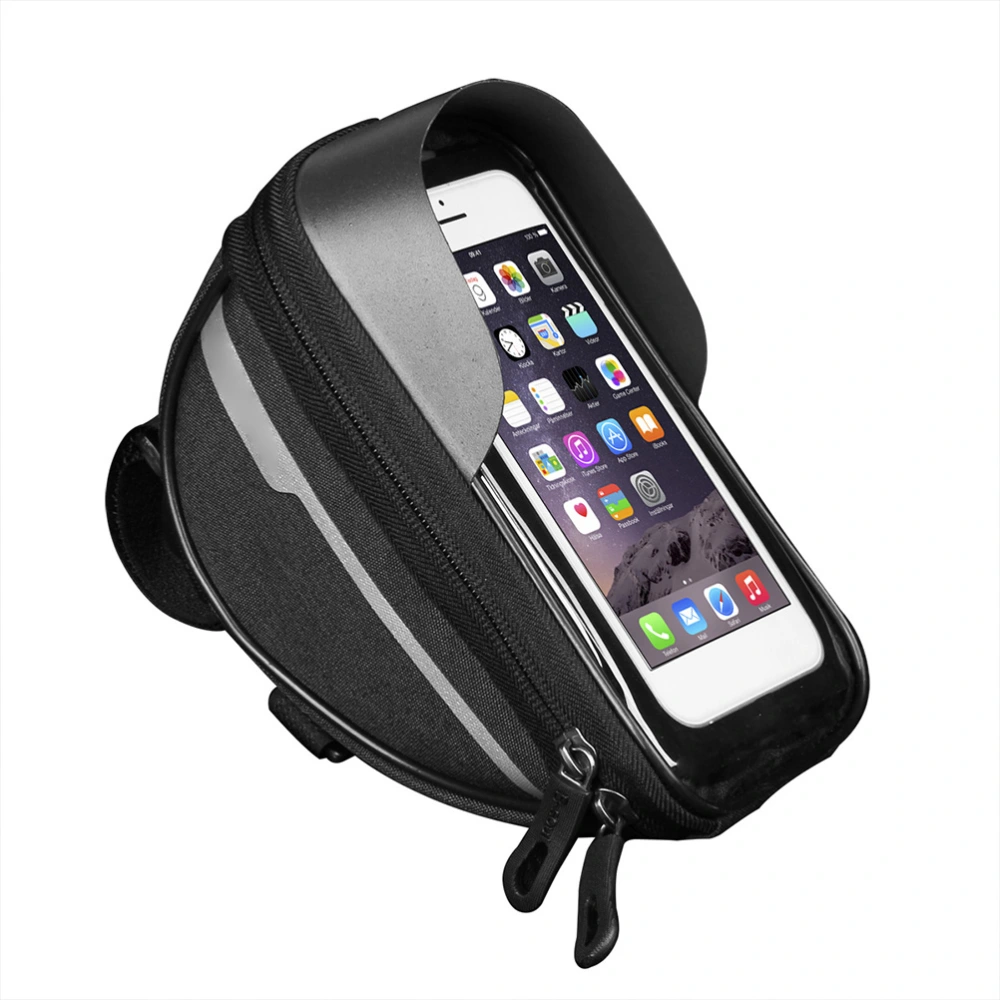 Waterproof Bike Phone Mount Holder Pouch Bag Reflective Universal Rear Handlebar Pouch Transparent Touchable Case