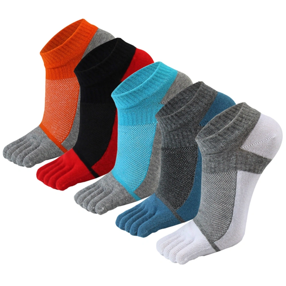 5 Pairs Men s Toe Socks Breathable 5 Fingers Socks Low Cut Running Socks