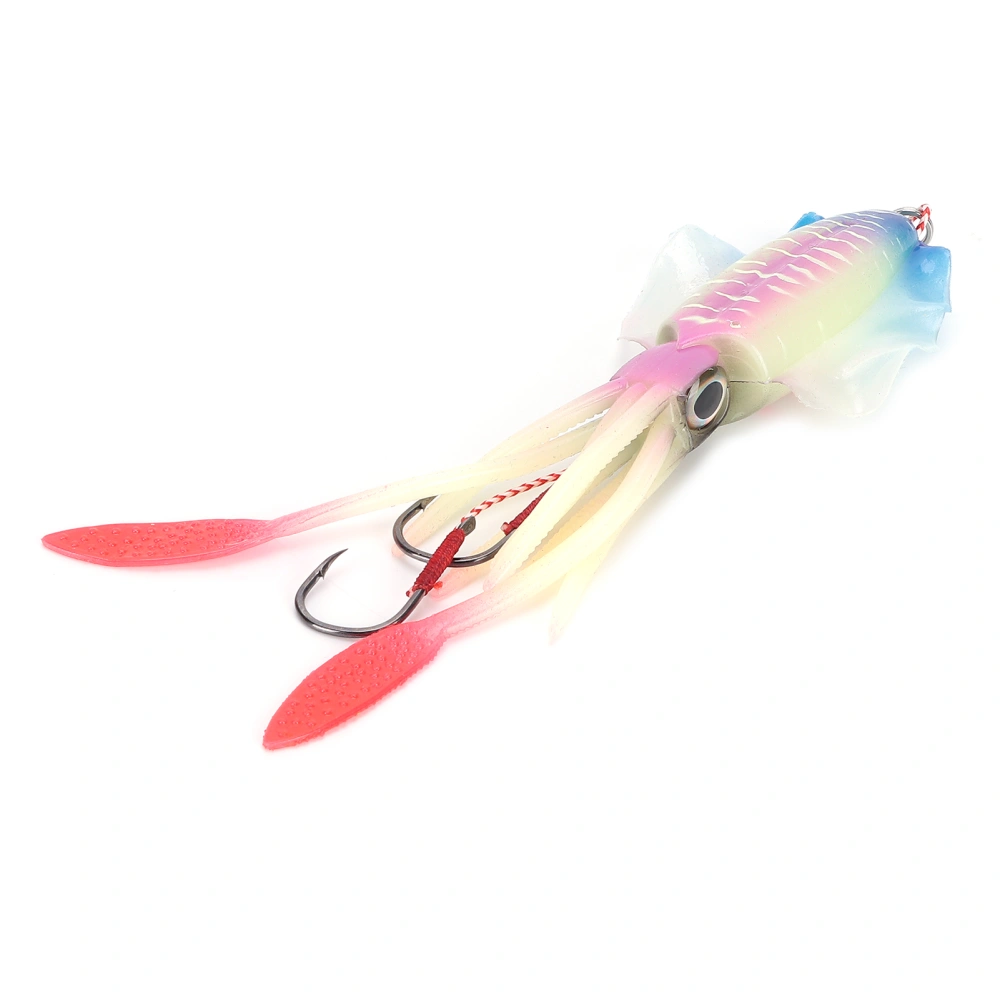 Fishing Squid Lure Octopus UV Luminous Squid Jigs with Hook Fishing Wobbler Bait Soft LurePink Blue