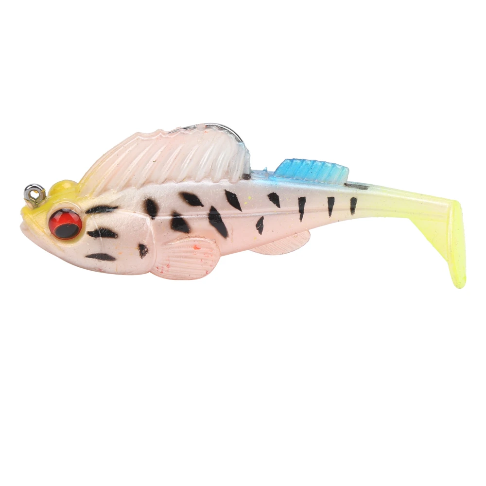 Deep Running Paddle Tail Jumping Soft Bait 75mm/13g Anti‑Hanging Bottom Soft Fake BaitPink Black Spot