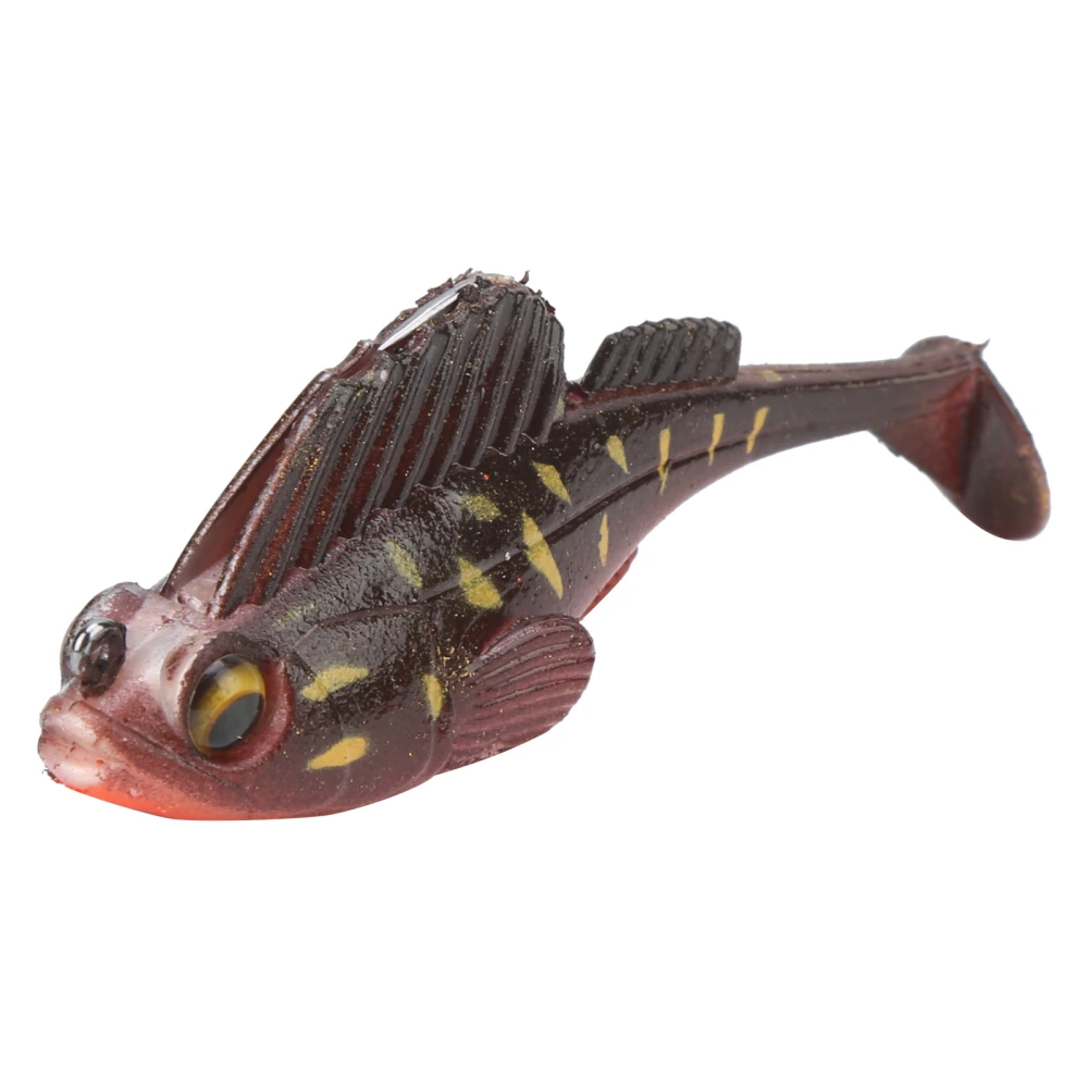 Deep Running Soft Bait Jumping Paddle Tail 75mm/13g Anti‑Hanging Bottom Fake Soft BaitBlack Red Yellow Spot