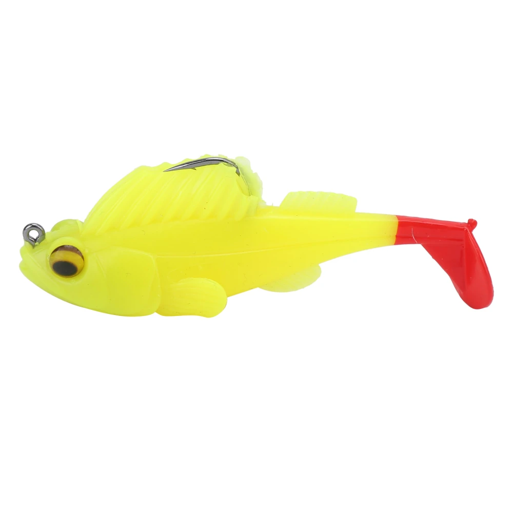 Deep Running Paddle Tail Jumping Soft Bait 75mm/13g Anti‑Hanging Bottom Soft Fake BaitFluorescent Green Red Tail