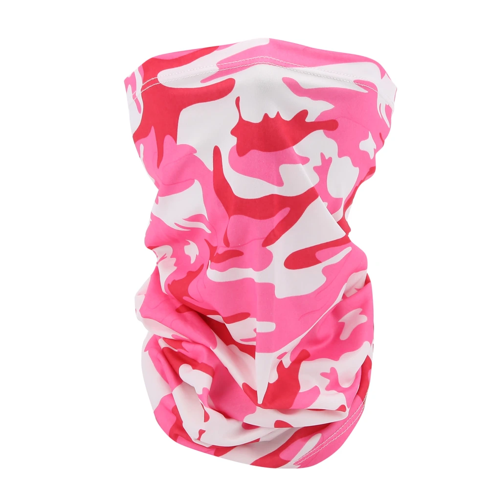 Outdoor Washable Soft Scarf Breathable UV Protection Face Cover Headband MultiPurpose(Pink and White Camouflage )