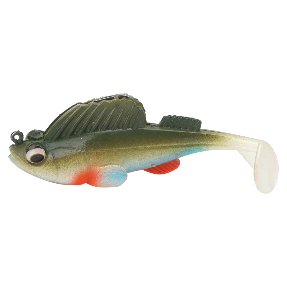 Deep Running Paddle Tail Jumping Soft Bait 75mm/13g Anti‑Hanging Bottom Soft Fake BaitDark Green