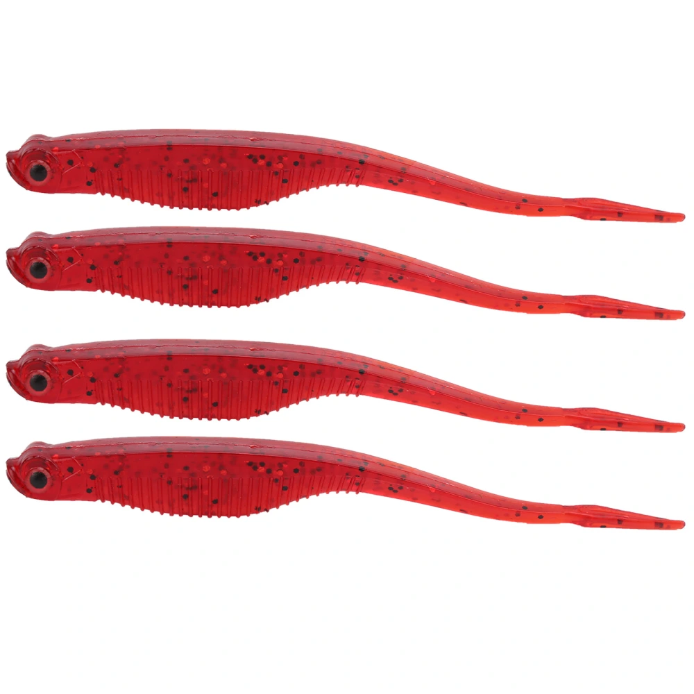 Luya Multicolor Forktail Soft Lure 130mm/7g Fishing Bait Artificial Bait Fishing TackleTransparent Red