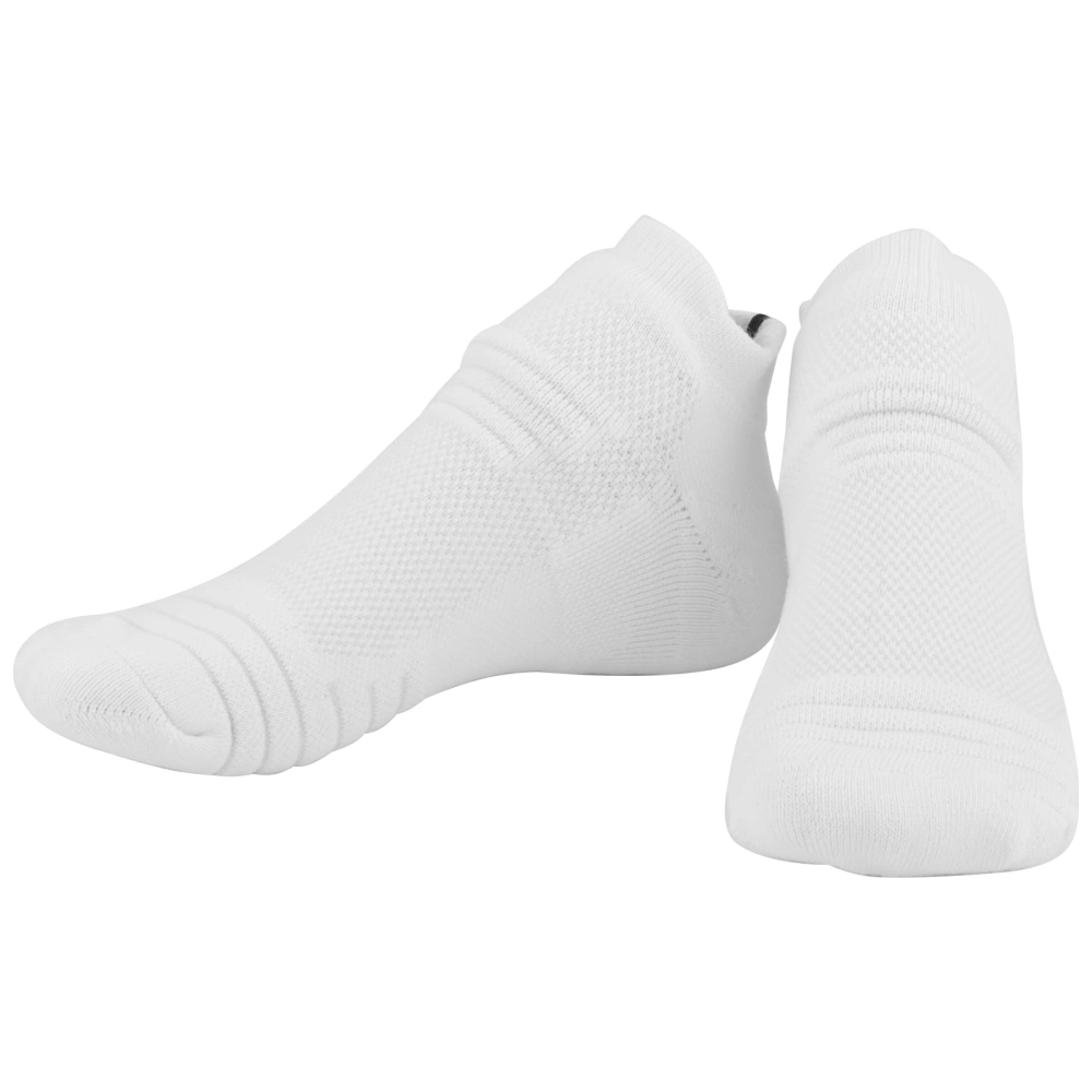 Men Basketball Sport Socks Perspiration Breathable Short Tube Socks Thick Towel BottomWhite