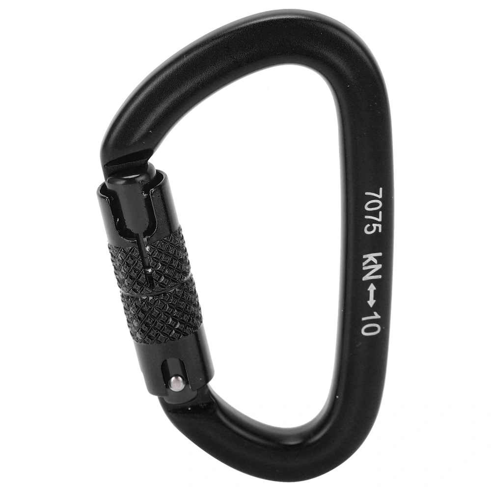 Aluminum Auto Locking Climbing Carabiner Clips Twist Lock DRing Clip Hook for Hiking(Black No. 8 Auto Locking Carabiner)