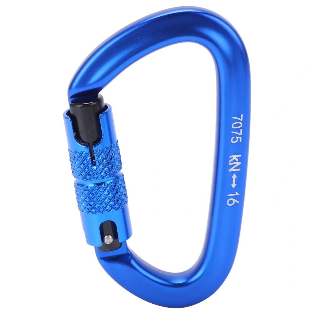 Aluminum Auto Locking Climbing Carabiner Clips Twist Lock DRing Clip Hook for Hiking(Blue No. 9 Auto Locking Carabiner)