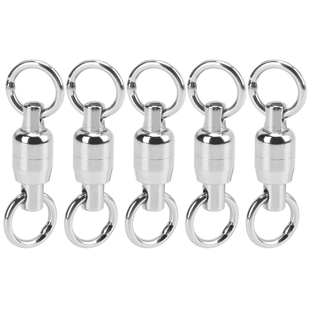 5PCS TwoWay Stainless Steel Bearing Swivel 8Shaped Ring Connector Fishing Accessories(5# )