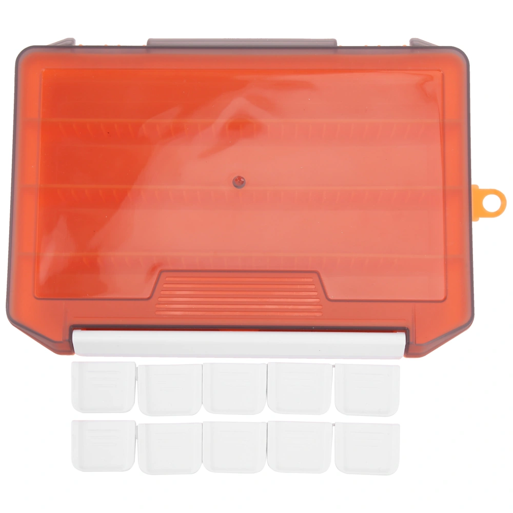 SingleLayer Insert Lure Box Fishing Tackle Box Fake Bait Storage with Removable Dividers(Orange )