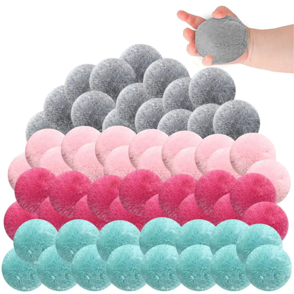 60Pcs Cotton Water Balls Toys for Teens and Adults Reusable Splash Water Balls Fun Party Water Balloons Perfect for Outdoor Activity Pink Light Rose Gray Light Blue Diameter 5cm