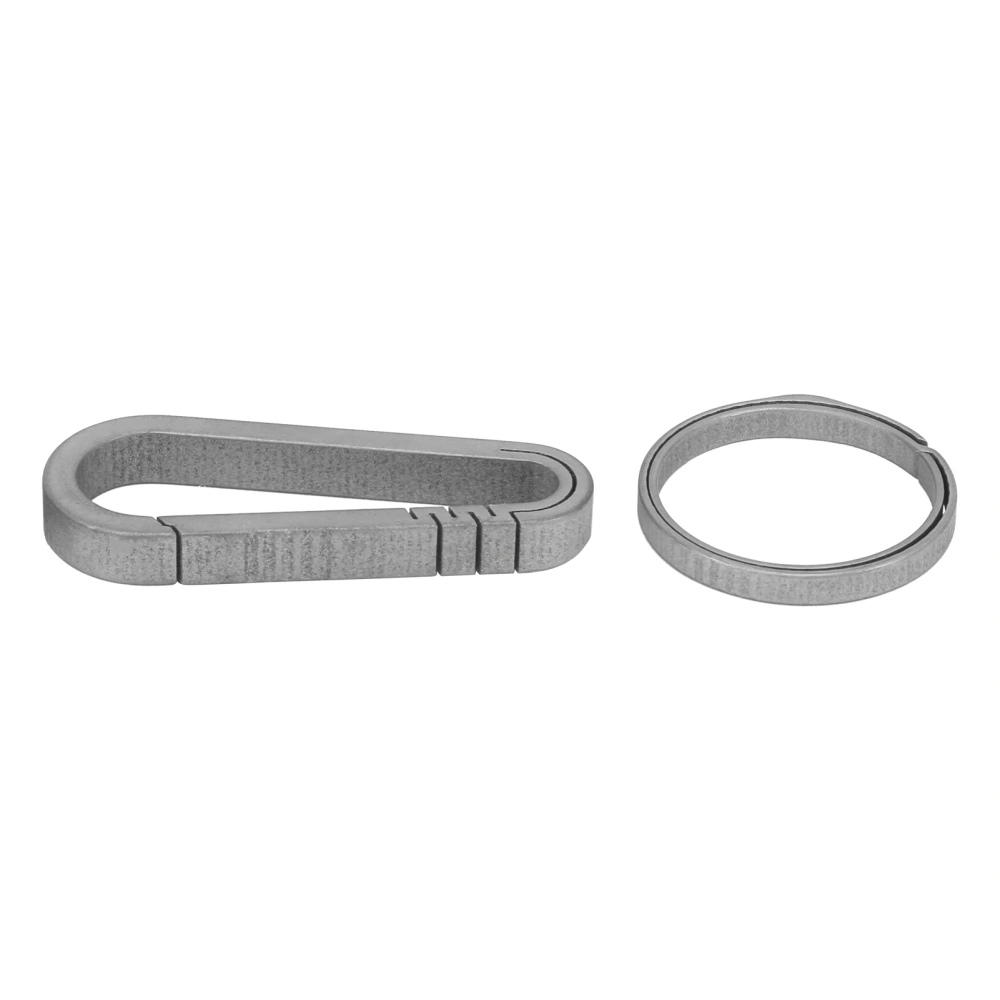 Outdoor Titanium Alloy Keychain Hook Mini Keychain Clip and Key Rings for MountaineeringGray