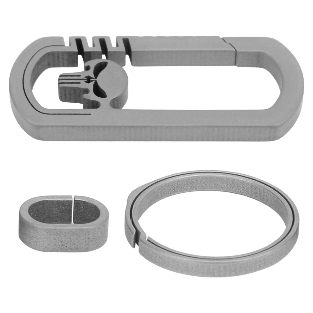 Titanium Alloy Keychain Men's Waist Belt Buckle Outdoor Carabiner Hanging Buckle Key RingGray