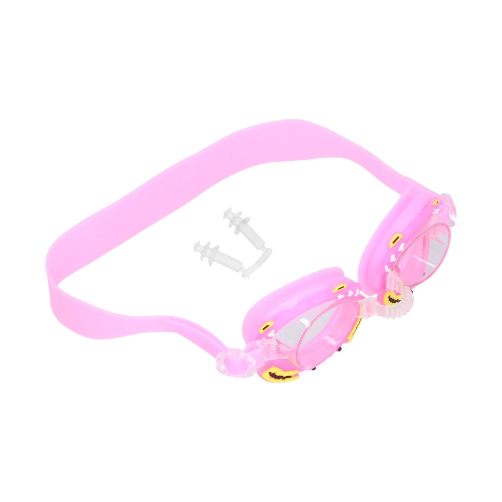 Children's Crab Swimming Goggles Adjustable Cartoon Goggles Boy Girl AntiFog Glasses(Pink Crab )